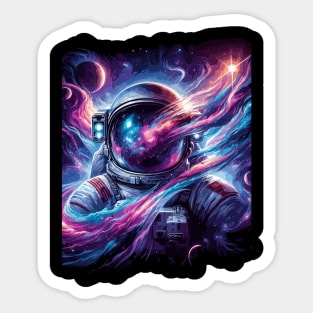 Cosmic Voyage - An Astronaut In Space Sticker